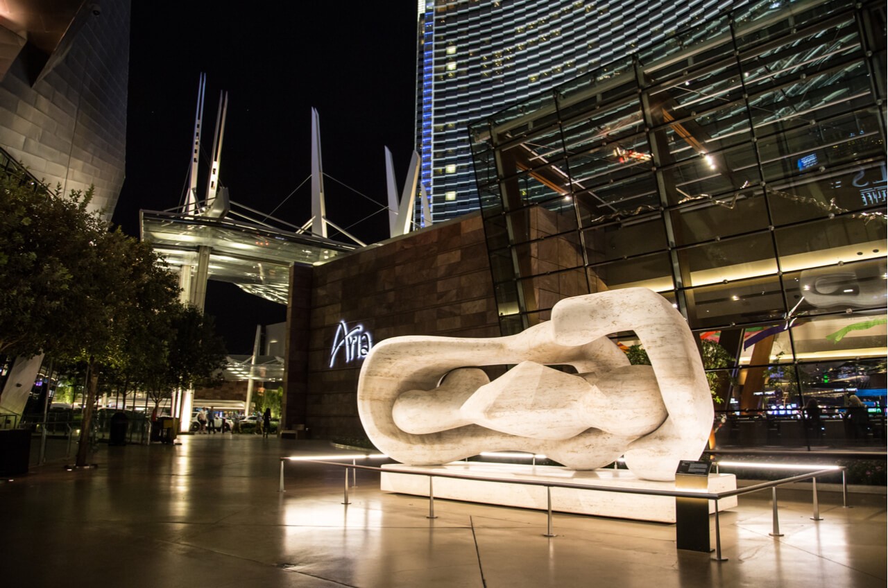 Aria Casino in Las Vegas at night