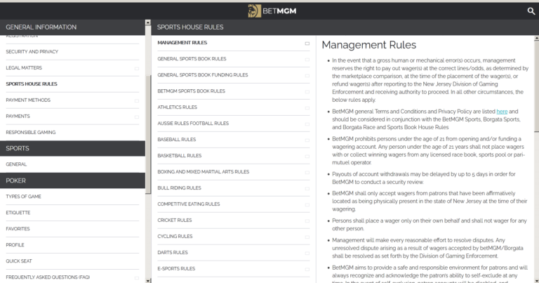 BetMGM Sportsbook FAQ