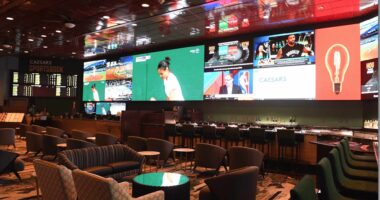 A look at the new Caesars Sportsbook in Harrah's Las Vegas