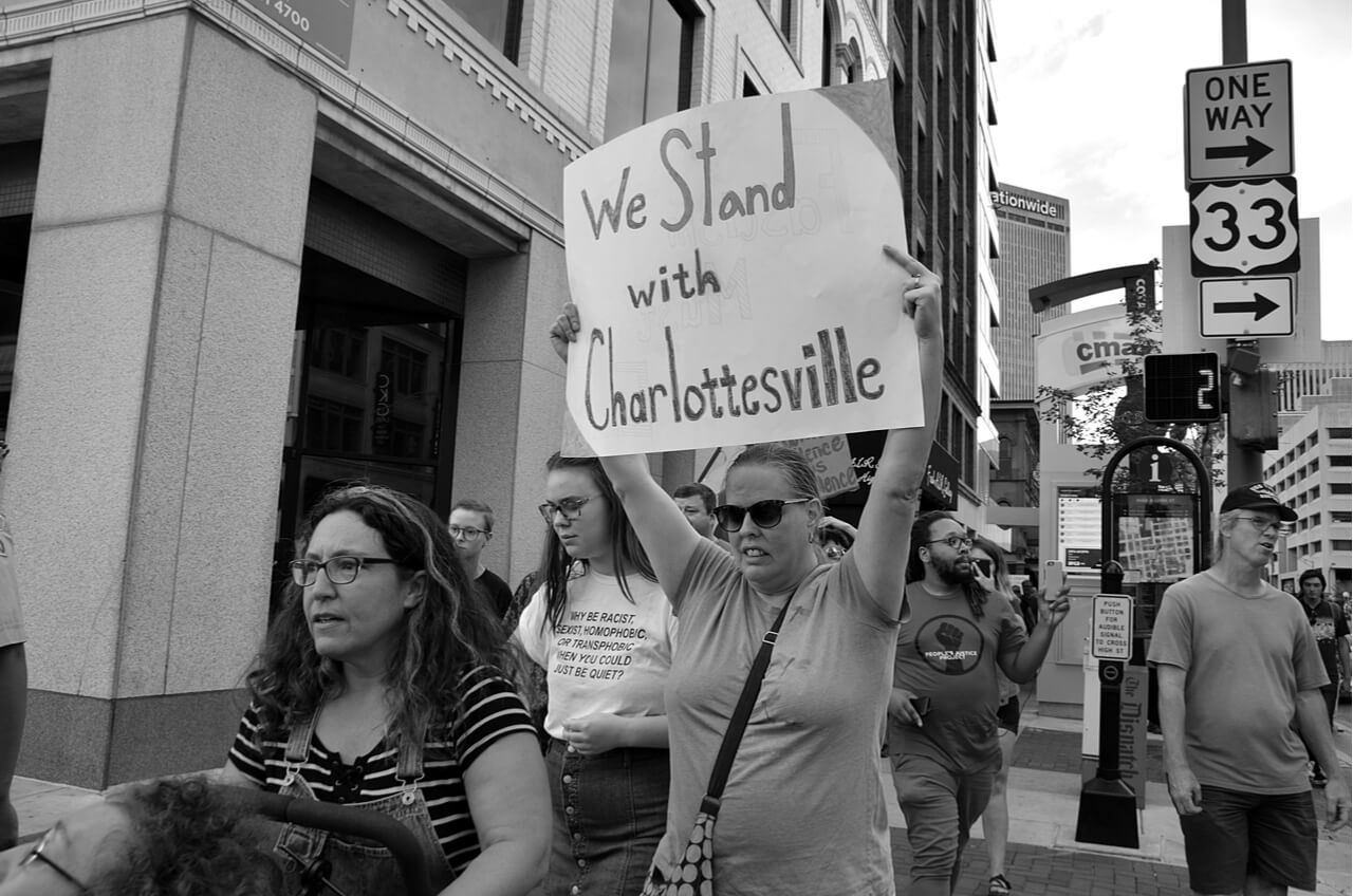 protesters supporting Charlottesville