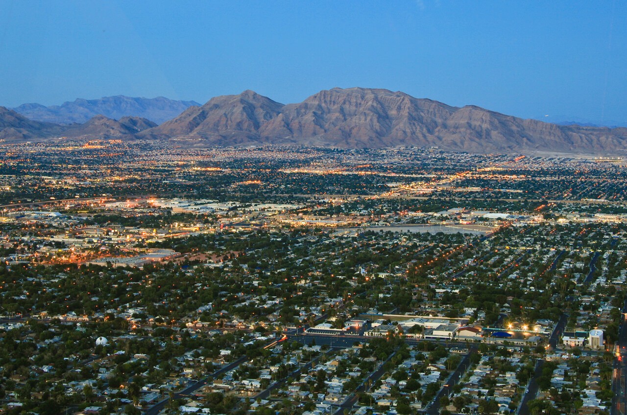 Aerial view of Las Vegas NV