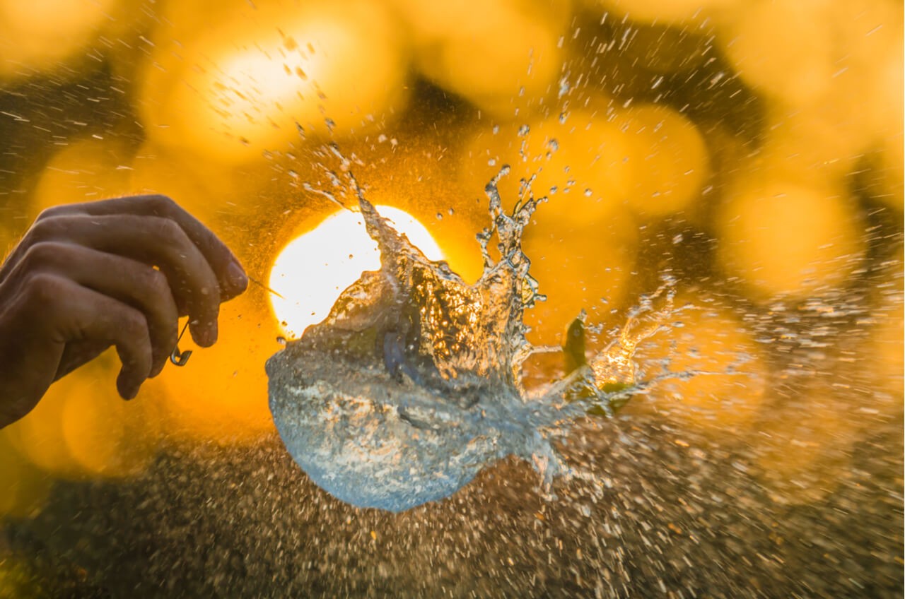 bursting bubble on yellow background