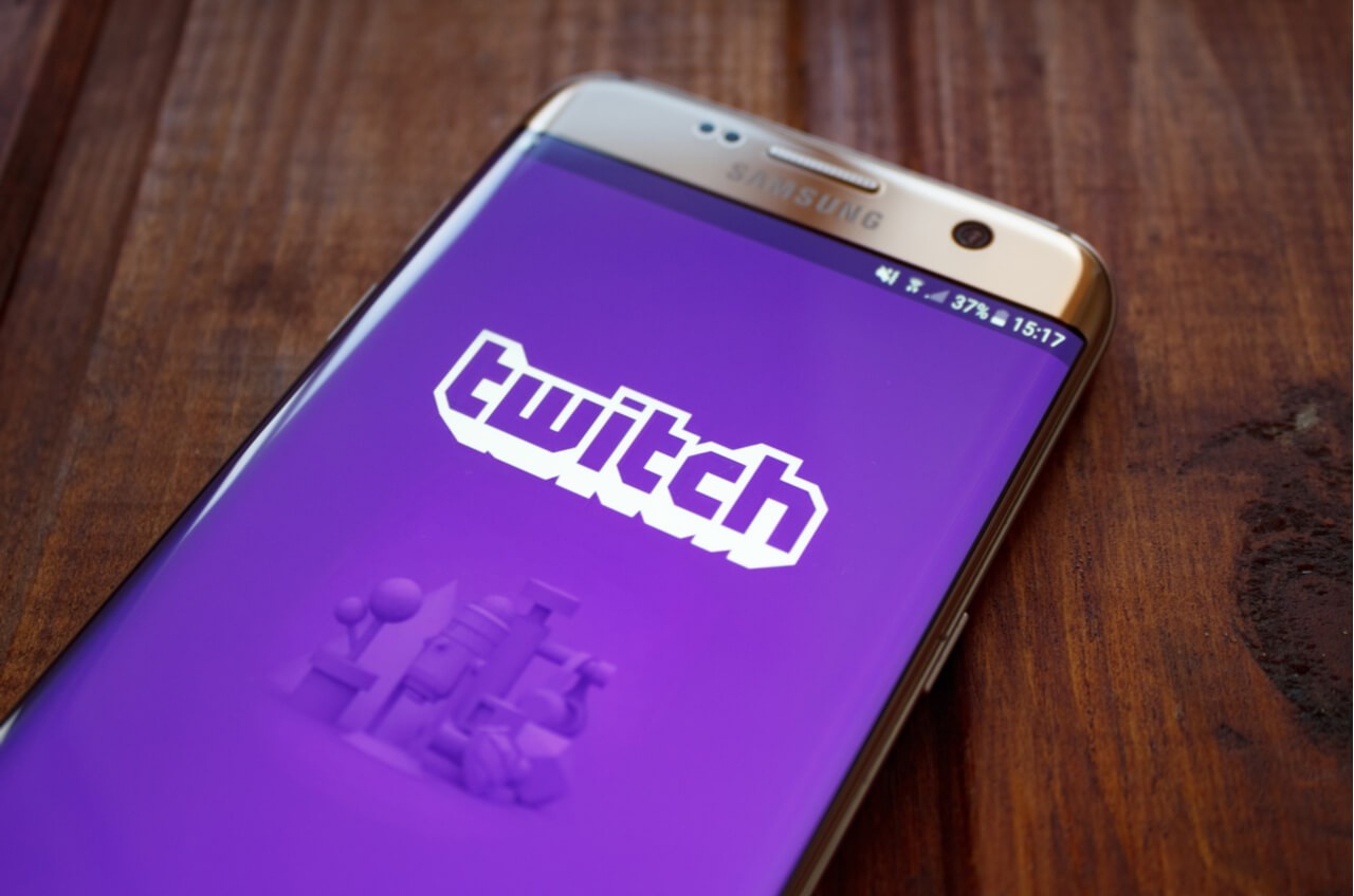 phone with Twitch logo