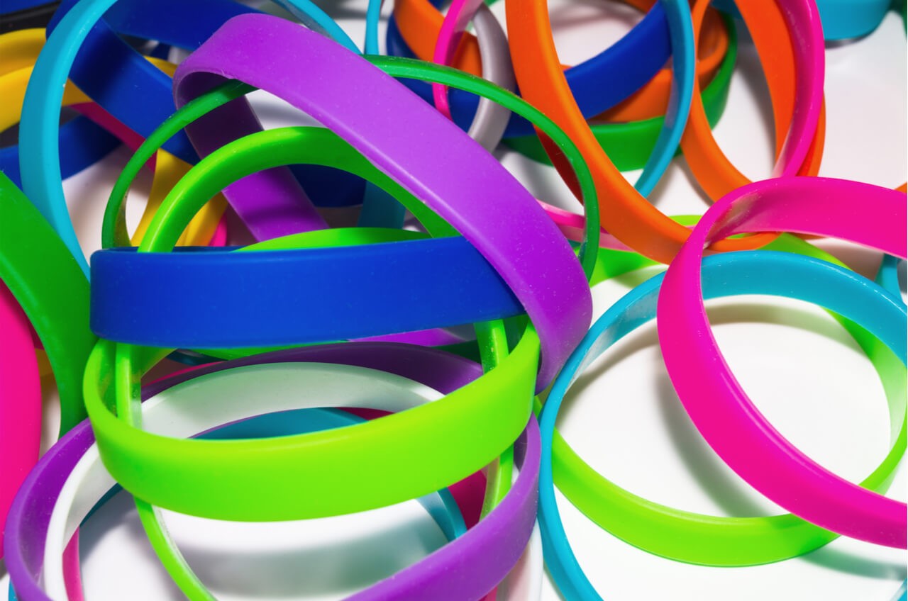 colorful plastic bracelets