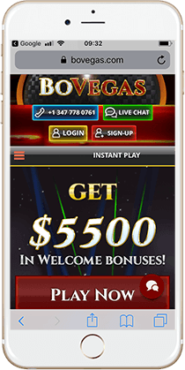 BoVegas Mobile Casino Lobby