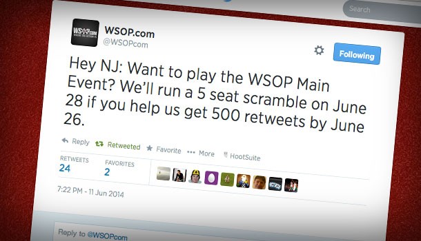 Retweet WSOP.com for New Jersey Scramble to Main Event